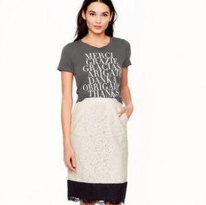 New J. Crew Collection color block lace skirt
